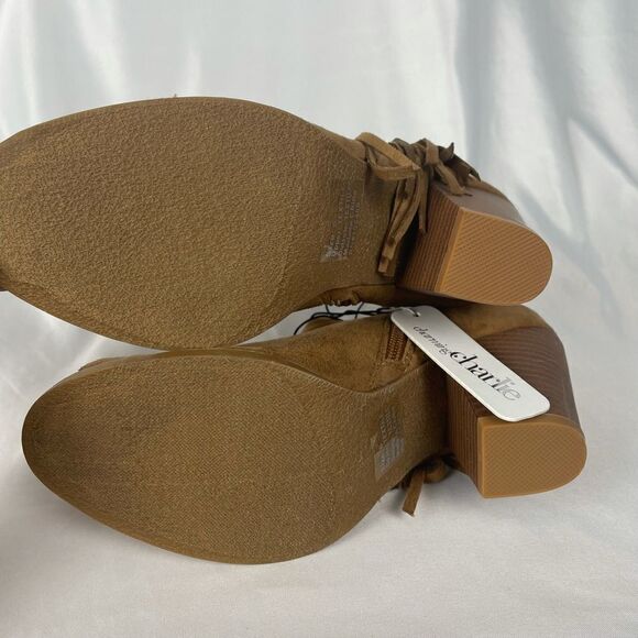 Charming Charlie Suede Fringe Peep Toe Booties - Women’s 6 - Picture 8 of 9